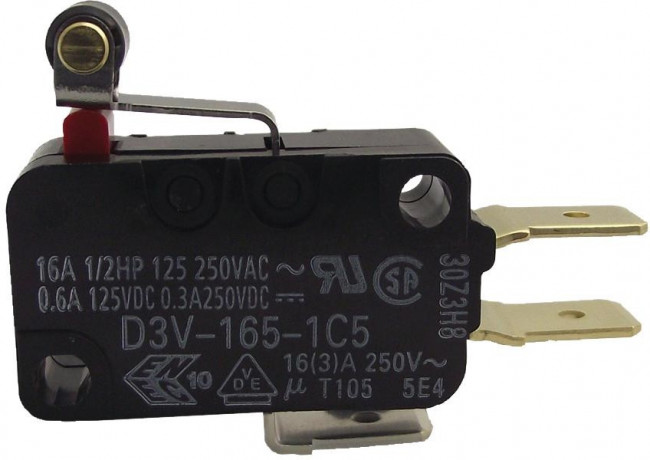 D3V-16G5-1C25-K, Switch Snap Action N.O./N.C. SPDT Short Hinge Roller Lever Quick Connect 16A 250VAC 250VDC 372.85VA 2.35N Screw Mount D3V-16G5-1C25-K, Switch Snap Action N.O./N.C. SPDT Short Hinge Roller Lever Quick Connect 16A 250VAC 250VDC 372.85VA 2.35N Screw Mount