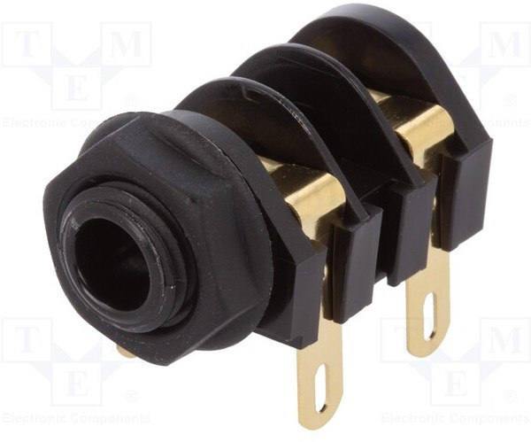 CL11607, Гнездо; Jack 6,35мм; "мама"; mono; с двойным выключателем