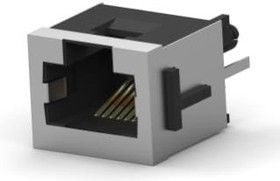 100616-1, Modular Connectors / Ethernet Connectors 8 POS VERT T/H BLACK