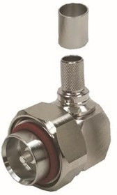 EZ-400-716M-RA-X, RF Connectors / Coaxial Connectors 7/16 DIN Male crimp right angle; (non-solder pin) , hex nut, no braid trim EZ-400-716M-RA-X, RF Connectors / Coaxial Connectors 7/16 DIN Male crimp right angle; (non-solder pin) , hex nut, no braid trim