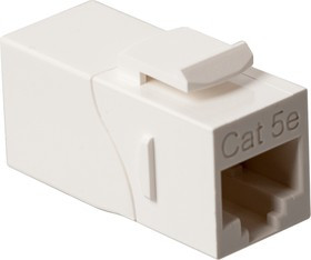 Повторитель портов RJ-45, неэкранированный, 90 градусов, кат.5E, формата Keystone, белый LAN-KCP45U5E/90-WH