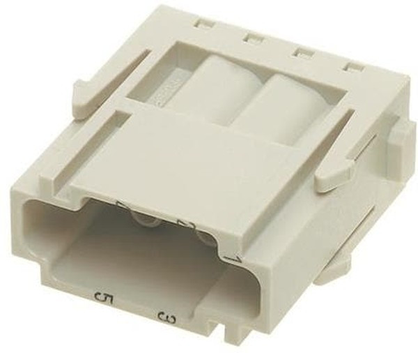 09140063001, Разъем: HAN, модуль, "папа", Han Modular E, PIN: 6, без контактов 09140063001, Разъем: HAN, модуль, "папа", Han Modular E, PIN: 6, без контактов