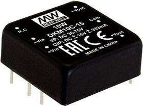 DKM10E-05, Преобразователь DC/DC, 10Вт, Uвх 4,7-8В, Uвых 5ВDC, Uвых.2 -5ВDC