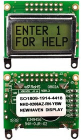 NHD-0208AZ-RN-YBW, LCD Character Display Modules & Accessories STN- Y/G Refl 40.0 x 35.4 NHD-0208AZ-RN-YBW, LCD Character Display Modules & Accessories STN- Y/G Refl 40.0 x 35.4