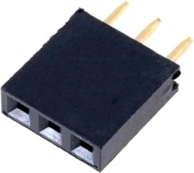 PBS-3 (DS-1023 - 1x3), Гнездо на плату 2.54мм 1х3pin прямое