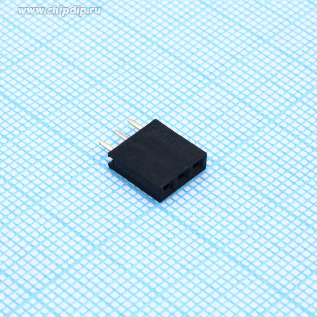 PBS-3 (DS-1023 - 1x3), Гнездо на плату 2.54мм 1х3pin прямое