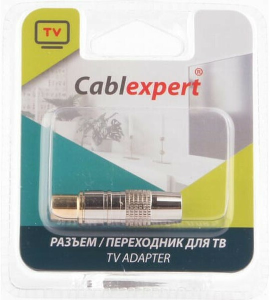 Разьем Cablexpert TVPL-05, TV (папа) позолоченный, латунь OD8.5, блистер