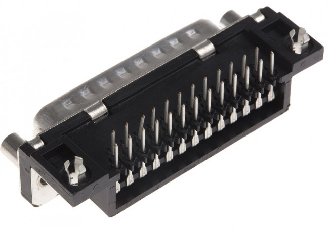 D25P13A4GV00LF, D-Sub Standard Connectors 25P RA SOLDER MALE EUROPE STANDARD