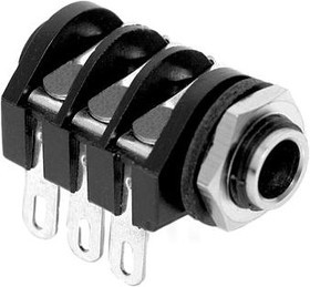 ACJS-MHS, Телефонный аудио разъем, Stereo, 6.35mm, 3 контакт(-ов), Гнездо, Монтаж в Панель