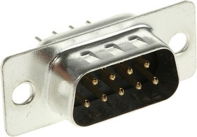 MHDD9-M-T-B-S, Разъем D Sub, DB9, Standard, Штекер, MHDD Series, 9 контакт(-ов), DE, Пайка