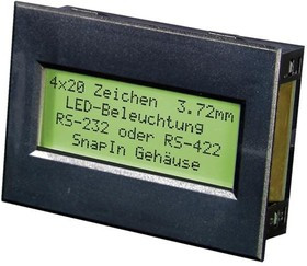 EA SER081-92NLEK, LCD Character Display Modules &amp; Accessories 1x8 Yellow/Green RS-232 Intf Snap-In