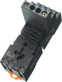 Цоколь SKC08-E, 12A(300V), винтовой зажим, черный, на рейку DIN35/панель, для RKE2, RKF2, R2N, MY2,