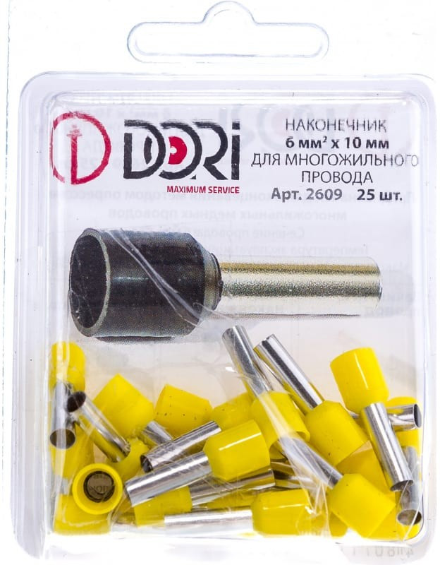 Наконечник втулочный изолированный 6 мм2 25 шт. 2609 Наконечник втулочный изолированный 6 мм2 25 шт. 2609