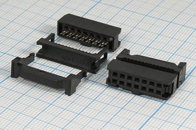 Гнездо IDC на 14 контактов, шаг 2.54x2.54мм, на шлейф; №1902 гн IDC\P2,54x2,54\ 14HP\шлейф\\IDC-14F Гнездо IDC на 14 контактов, шаг 2.54x2.54мм, на шлейф; №1902 гн IDC\P2,54x2,54\ 14HP\шлейф\\IDC-14F