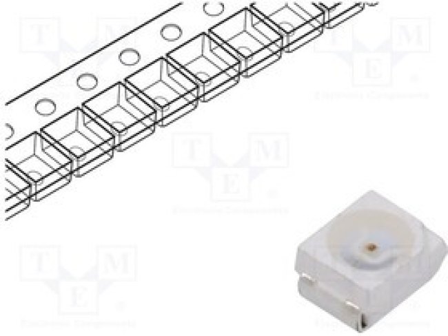 OSO5PAS1C1A-1MA, LED; SMD; 3528,PLCC2; orange; 100?150mcd; 3.5x2.8x1.7mm; 120°; 1mA