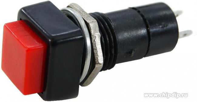 PBS-12A on-off красный, Кнопочный переключатель PBS-12A, ON-OFF, красный