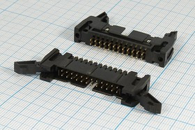 Разъем (IDC) IDCC-24MS вилка, шаг P2.54x2.54, контакты 24P, на плату, IDCC-24MS