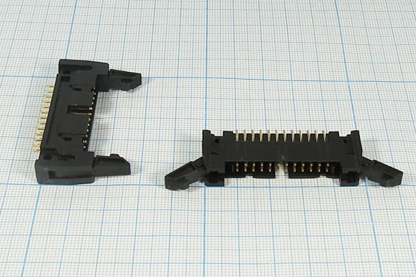 Разъем (IDC) IDCC-24MS вилка, шаг P2.54x2.54, контакты 24P, на плату, IDCC-24MS