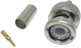 11_BNC-50-3-88/133_NE, RF Connector, BNC, Brass, Plug, Straight, 50Ohm, Crimp Terminal