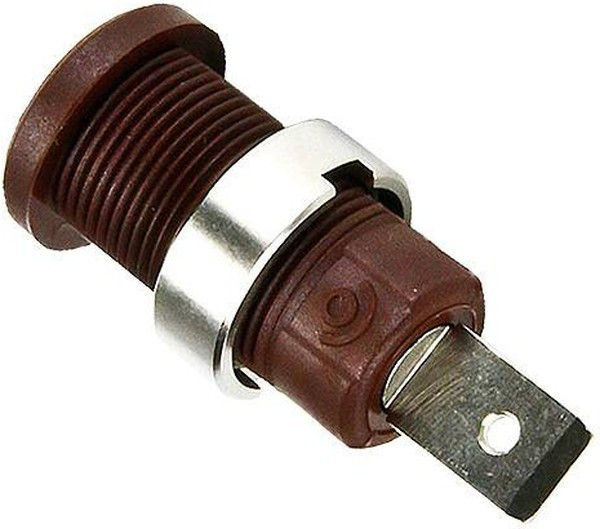 CT2238-1, Test Plugs &amp; Test Jacks 4mm Safety Jack .25FastonPanel,Brown