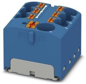 3273858, Terminal Block, Push-In, 7 Poles, 450V, 57A, 0.2 ... 10mm², Blue 3273858, Terminal Block, Push-In, 7 Poles, 450V, 57A, 0.2 ... 10mm², Blue