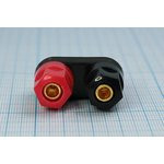 Клемма приборная, 43x35 d6/5x2мм, 1красный/1черный, отверстие 4,0/4,0мм