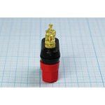 Клемма приборная, 43x35 d6/5x2мм, 1красный/1черный, отверстие 4,0/4,0мм