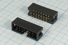 Разъем (IDC) BH-14 вилка, шаг P2.54x2.54, контакты 14P, на плату, BH-14