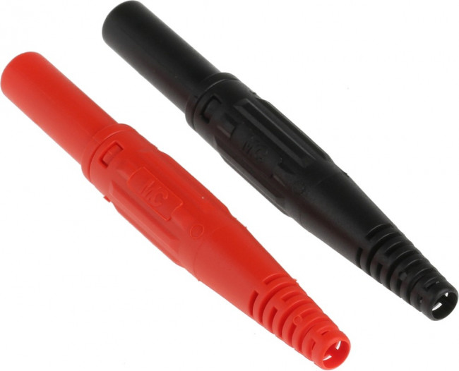 66.9196-22 66.9196-21, Black, Red Male Banana Plug, 4 mm Connector, Screw Termination, 32A, 1000V, Nickel Plating