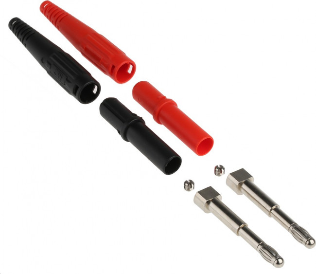 66.9196-22 66.9196-21, Black, Red Male Banana Plug, 4 mm Connector, Screw Termination, 32A, 1000V, Nickel Plating
