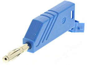 934100102, Blue Male Banana Plug, 4 mm Connector, Screw Termination, 24A, 60V dc, Nickel Plating