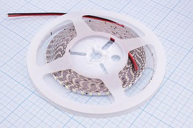 Лента светодиодная 24В, цвет голубой холодный, мощность 10,0Вт/м, SMD2835, IP20, без скотча; №14328B СДЛ\лента\ 24В\гол/х\10,0Вт/ м\SMD2835\