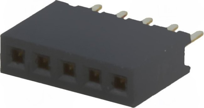 DS1065-01-1X5S8BV, (PBS1.27-5), Гнездо на плату 1.27мм 1х5 прямое