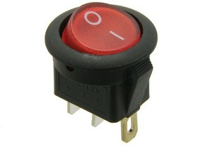 MIRS-101A-8C3 (красный), Переключатель с подсветкой ON-OFF (10A 125VAC, 6.5A 250VAC, 15A 12VDC) SPST