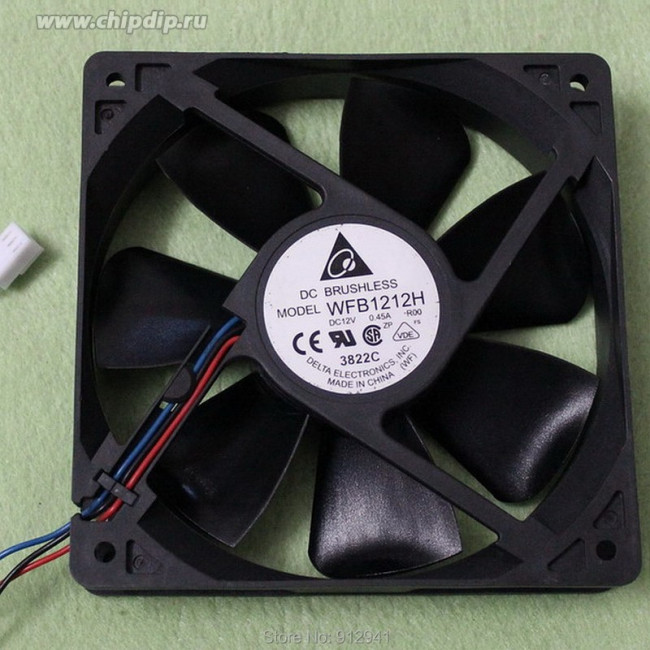 Вентилятор Delta Electronics DC Brushless Model WFB1212H DC 12v 0.45A 120x25 3pin