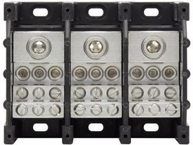 16371-3, Barrier Terminal Blocks 3P 600VAC/DC Pwr Dist Block