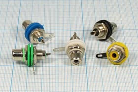 Гнездо RCA на панель с изолятором, жёлтое никелированное, № 1488 Y гн RCA \пан изол\Ni\жел\\[тюльпан
