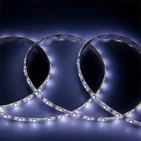 General Лента Светодиодная 5 метров 4,8Вт 12В SMD2835 8мм 300 диодов 7 Лм/чип IP65 6500К Холодный белый свет 500520 GLS-2835-60-4.8-12-IP65-