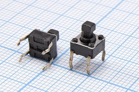 Переключатель тактовый, 6x6x7.3мм, NO, 4 вывода, TC-2401; №860 ПКнТакт 6 x 6x 7,3\h \\NO\\4PF\TC-2401\