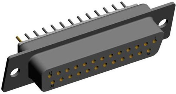 772-E25-213R001, SEAL-D 25 Way Through Hole D-sub Connector Socket, 2.769mm Pitch