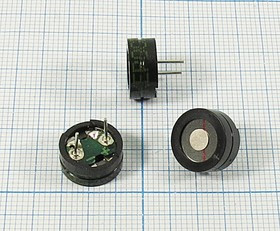 Зуммер магнитоэлектрический без генератора, 12x 5, напряжение 1.5В, сопротивление 42 Ом, частота 2.0