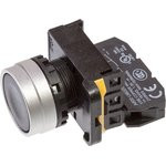 A204B-M1E10B, кнопка черная 250В 5А с контактами блоком A20-E10P