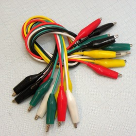 крокодил набор 10пар 0.5м, зажим типа крокодил набор