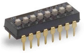 SDA08H1BDA, 8 Way Through Hole DIP Switch SPST SDA08H1BDA, 8 Way Through Hole DIP Switch SPST