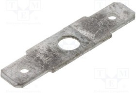 BM02011, Наконечник: плоский, 6,3мм, 0,8мм, 2 х "папа", M4, винтами, латунь