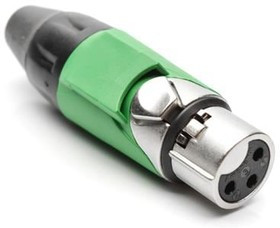 AX3F5M-AU, XLR Connectors 3P SOCKET F PLUG GLD W GRN MRK SLEEVE