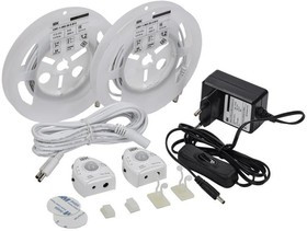 Комплект светодиодной подсветки "Сделай сам" DIY (лента LED 2х1.2м LSR-2835WW60-4.8-IP20-12В + драйвер + 2 датчика движения) IEK 2LSR1-1-060