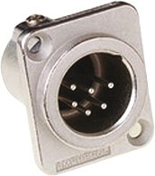 AC6AMDZ, Amphenol Panel Mount XLR Connector, Male, 6 Way, Silver Plating