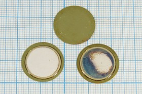 Пьезоэлектрическая диафрагма на бронзовой основе диаметром 18мм и толщиной 0.4мм, со следами окислен