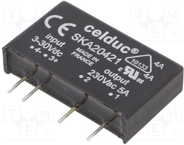 SKA20421, Реле: полупроводниковое, SPST-NO, Uупр: 3-30ВDC, 5А, 12-275ВAC
